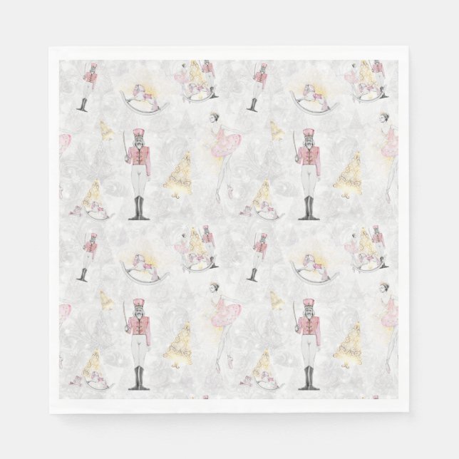 Servilleta De Papel Nutcracker Suite Ballet Ballerina Sugar Pluma Fair (Anverso)