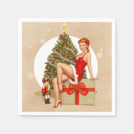 Servilleta De Papel Nutcracker Sweet Retro Pinup Christmas Napkins