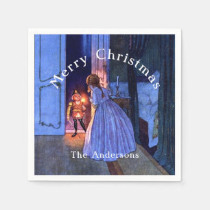 Servilleta De Papel Nutcracker Vintage Art Nouveau Blue Personalizado