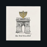 Servilleta De Papel NYC Hanukkah Washington Square Arch Menorah<br><div class="desc">Las servilletas presentan un original ilustracion de marca de un clásico monumento de la ciudad de Nueva York, el Washington Square Arch, "vestido" para la temporada de vacaciones! Este ilustracion Chanukah también está disponible en otros productos. ¿No ves lo que estás buscando? ¿Necesita ayuda con la personalización? Contacte con Rebecca...</div>