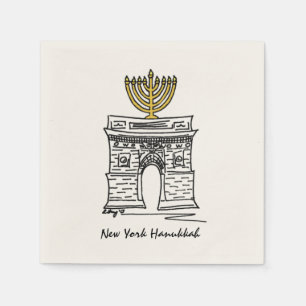 Servilleta De Papel NYC Hanukkah Washington Square Arch Menorah