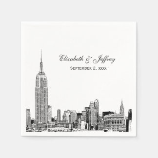 Servilleta De Papel NYC Skyline 01 Boda de color Etchd DIY BG