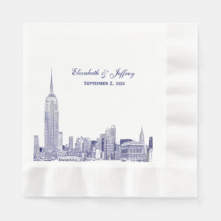 Servilleta De Papel NYC Skyline 01 Grabado Fondo de bricolaje Color de