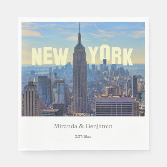 Servilleta De Papel NYC Skyline ESB WTC 2C L (Anverso)