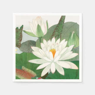 Servilleta De Papel Nymphaea lotus, grabado en madera japonés, 1917