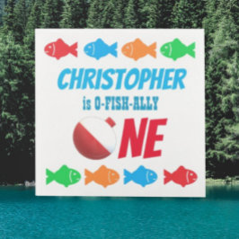Servilleta De Papel O-Fish-Ally Un pescador Primer cumpleaños