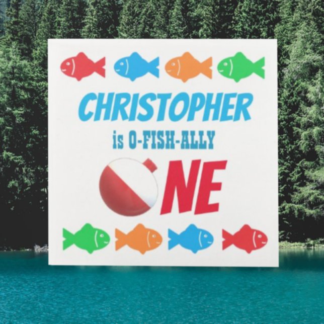 Servilleta De Papel O-Fish-Ally Un pescador Primer cumpleaños (Subido por el creador)