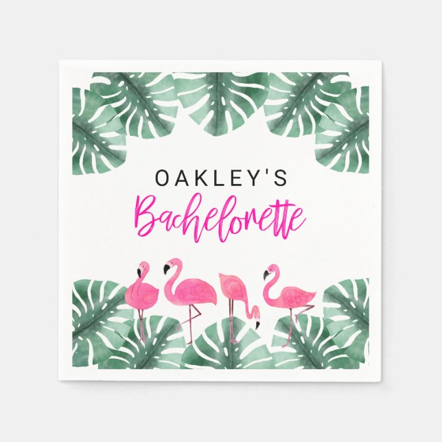 Servilleta De Papel OAKLEY Bachelorette Tropical Flamingo Hot Pink (Anverso)