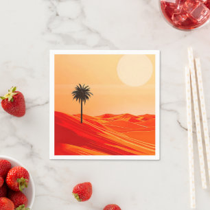 Servilleta De Papel Oasis minimalista del desierto de verano