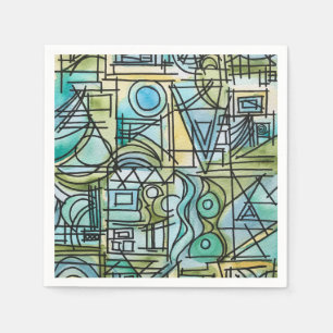 Servilleta De Papel Obertura-Arte geométrico moderno pintado a mano