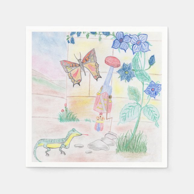 Servilleta De Papel Obra de arte de niños personalizados, juguete de d (Anverso)