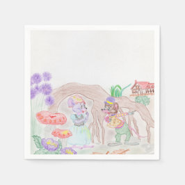 Servilleta De Papel Obras de arte de niños personalizados, dos ratones