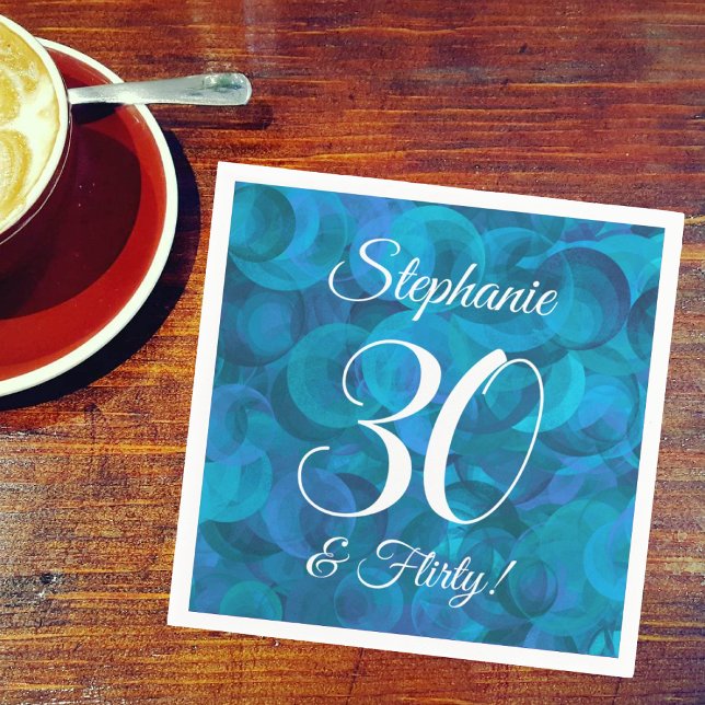 Servilleta De Papel Ocean Blue 30 y Flirty Birthday Party (Subido por el creador)