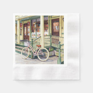 Servilleta De Papel Ocean Grove NJ– Bicicleta frente a heladería