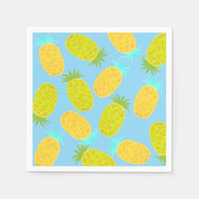 Servilleta De Papel Ocean Pineapples Pattern  (Anverso)