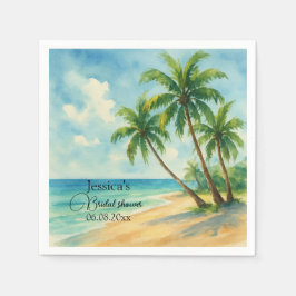 Servilleta De Papel Ocean Tropical Island Beach Bridal