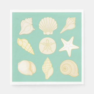 Servilleta De Papel oceanic seashell nautical napkins