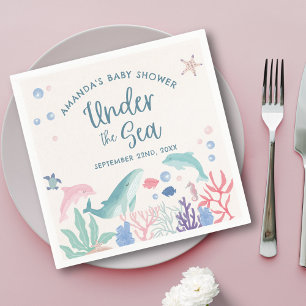 Servilleta De Papel Océano acuático bajo el mar Baby Shower