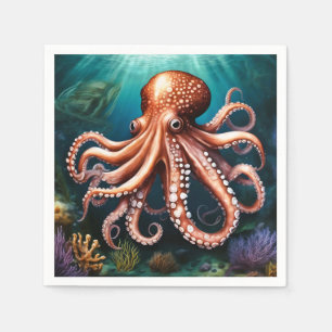 Servilleta De Papel Océano Retrato Octopus