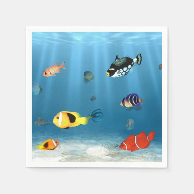 Servilleta De Papel Océanos De Pescado (Anverso)