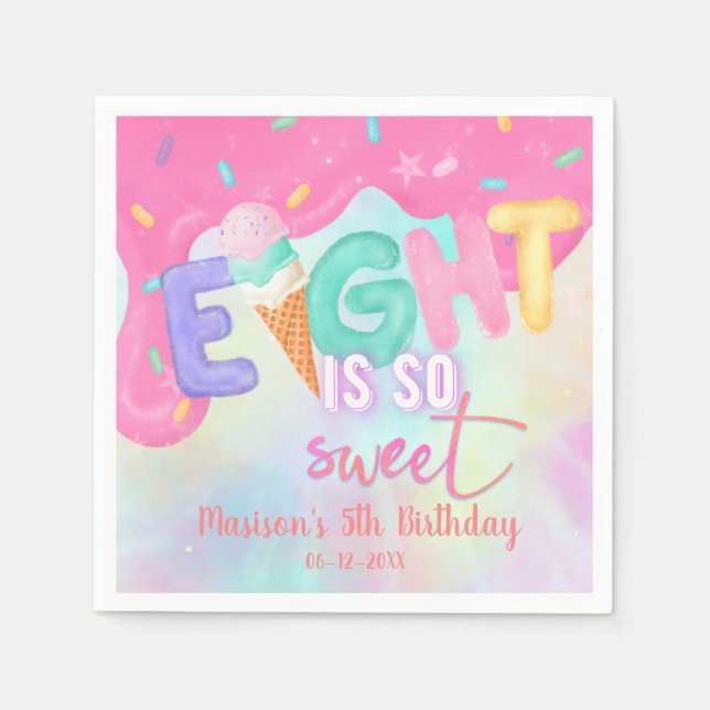 Servilleta De Papel ocho es tan dulce Ropa de Escarcha Rosa (Anverso)