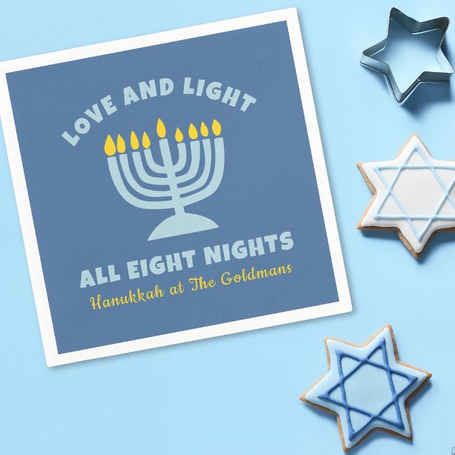 Servilleta De Papel Ocho noches judías de "amor y luz" en Hanukkah (Subido por el creador)