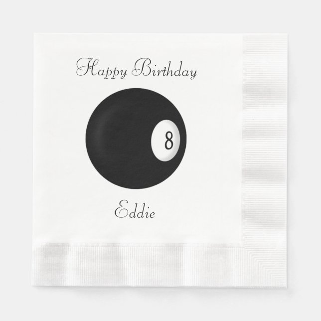 Servilleta De Papel Ocho Personalizados de temas de Ball Billiard (Anverso)