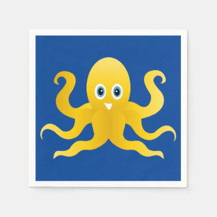 Servilleta De Papel Octopi amarillo divertido