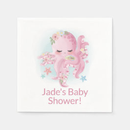 Servilleta De Papel Octopus de bebé rosado