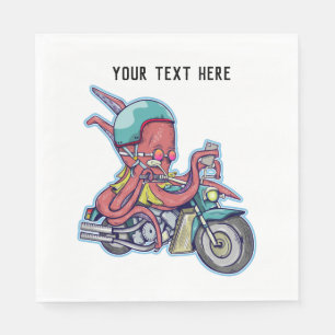Servilleta De Papel Octopus en motocicleta