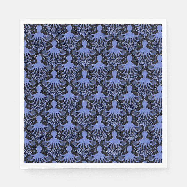 Servilleta De Papel Octopus (fondo oscuro) (Anverso)