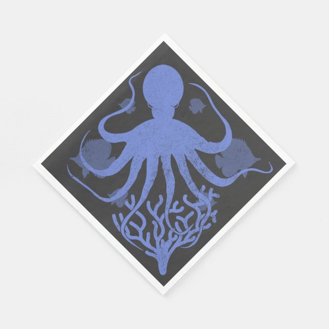 Servilleta De Papel Octopus (fondo oscuro) (Esquina)