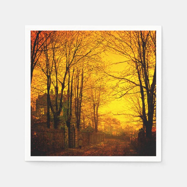 Servilleta De Papel Octubre después del glow John Atkinson Grimshaw (Anverso)