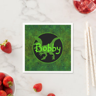 Servilleta De Papel Ocultar dinosaurio verde personalizado