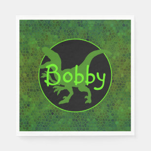 Servilleta De Papel Ocultar dinosaurio verde personalizado