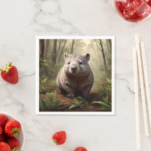 Servilleta De Papel "Oculto en el Bush: un wombat australiano salvaje"