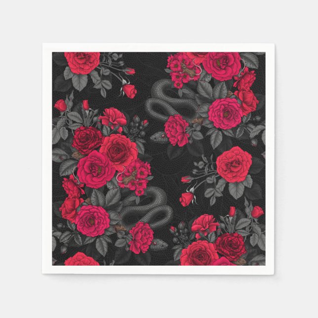 Servilleta De Papel Ocultos en los rosas (Anverso)