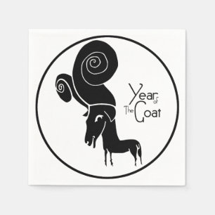 Servilleta De Papel Odd Ram Goat Año Chino Zodiac Cumpleaños P Napkin
