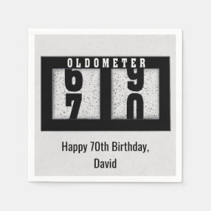 Servilleta De Papel Odómetro negro cumpleaños 70