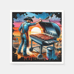 Servilleta De Papel Oeste Cowboy BBQ Pit and Cook