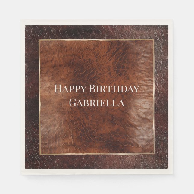 Servilleta De Papel Oeste Cuero Oscuro y Cálido Marrón (Anverso)