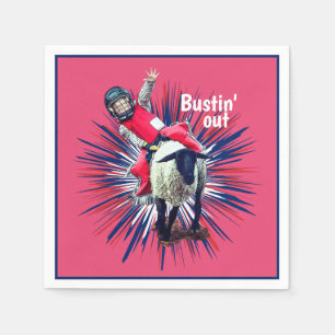 Servilleta De Papel Oeste de Rodeo Cowgirl Mutton Busting