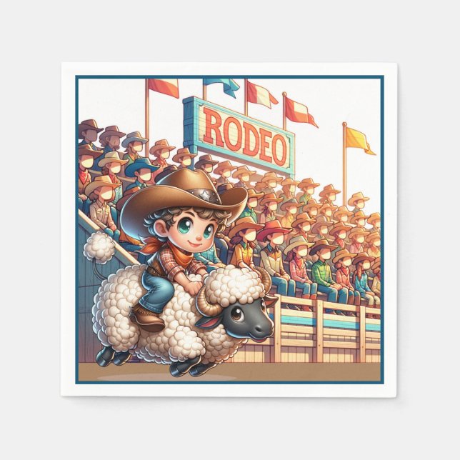 Servilleta De Papel Oeste de Rodeo de Cowboy Butt (Anverso)