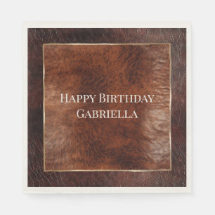 Servilleta De Papel Oeste oscuro y cálido aspecto de cuero marrón