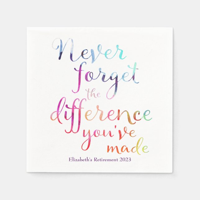 Servilleta De Papel Oferta de Apreciación de Jubilación (Anverso)