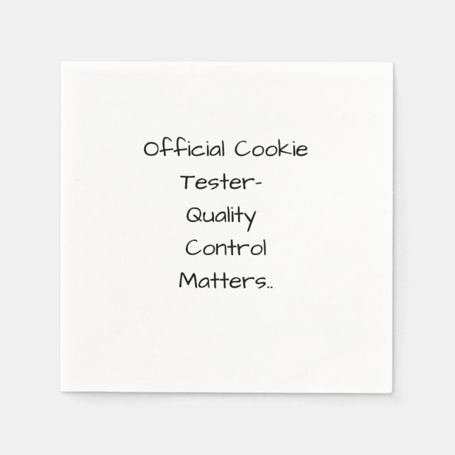 Servilleta De Papel Official Cookie Tester- Quality Control Matters  (Anverso)