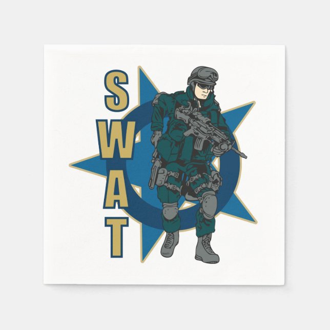 Servilleta De Papel Oficial de policía del SWAT (Anverso)