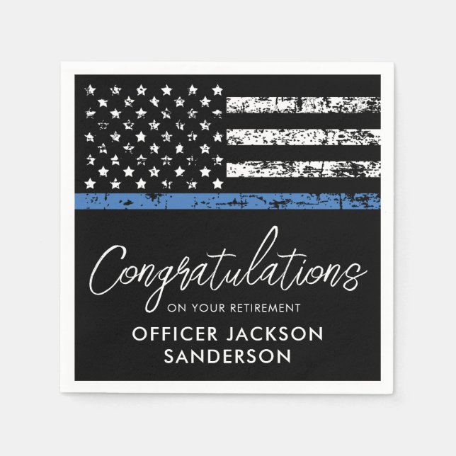 Servilleta De Papel Oficial de policía Fiesta de Jubilación (Anverso)