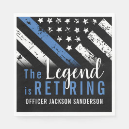 Servilleta De Papel Oficial Fiesta de Retiro de la Policía, Línea Azul