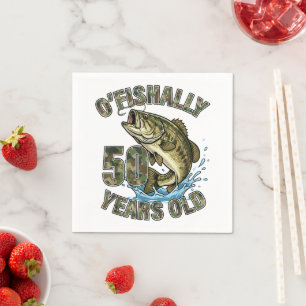 Servilleta De Papel OFishally 50 años amante de la pesca cumpleaños 50